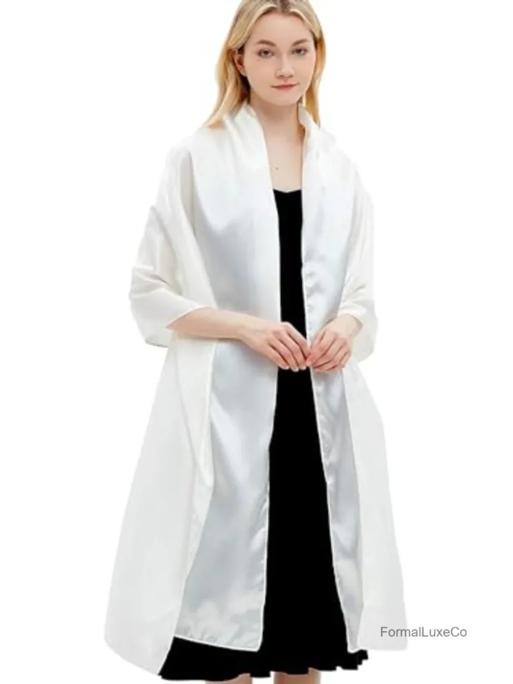 Extra Long Satin Wrap Shawl Evening Party Bridal Stole
